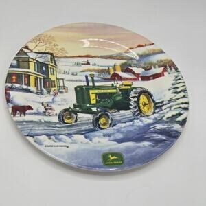 John Deere Collector Plates Set of 3 Winter's Work 620 Tractor Edward Schaefer